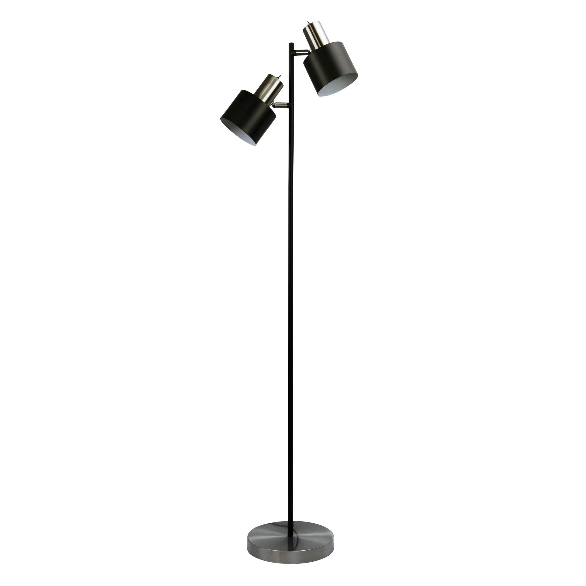 ARI TWIN FLOOR Mid-Century Task Lamp with Brushed Chrome