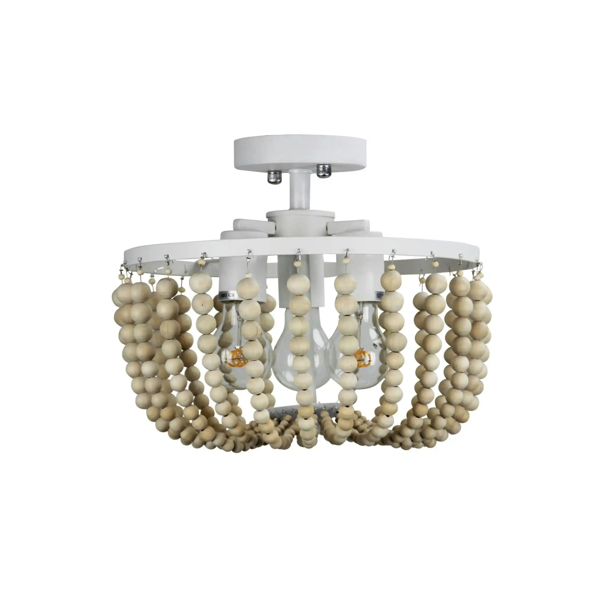 Cascara CTC Natural Wooden Beaded Ceiling Light