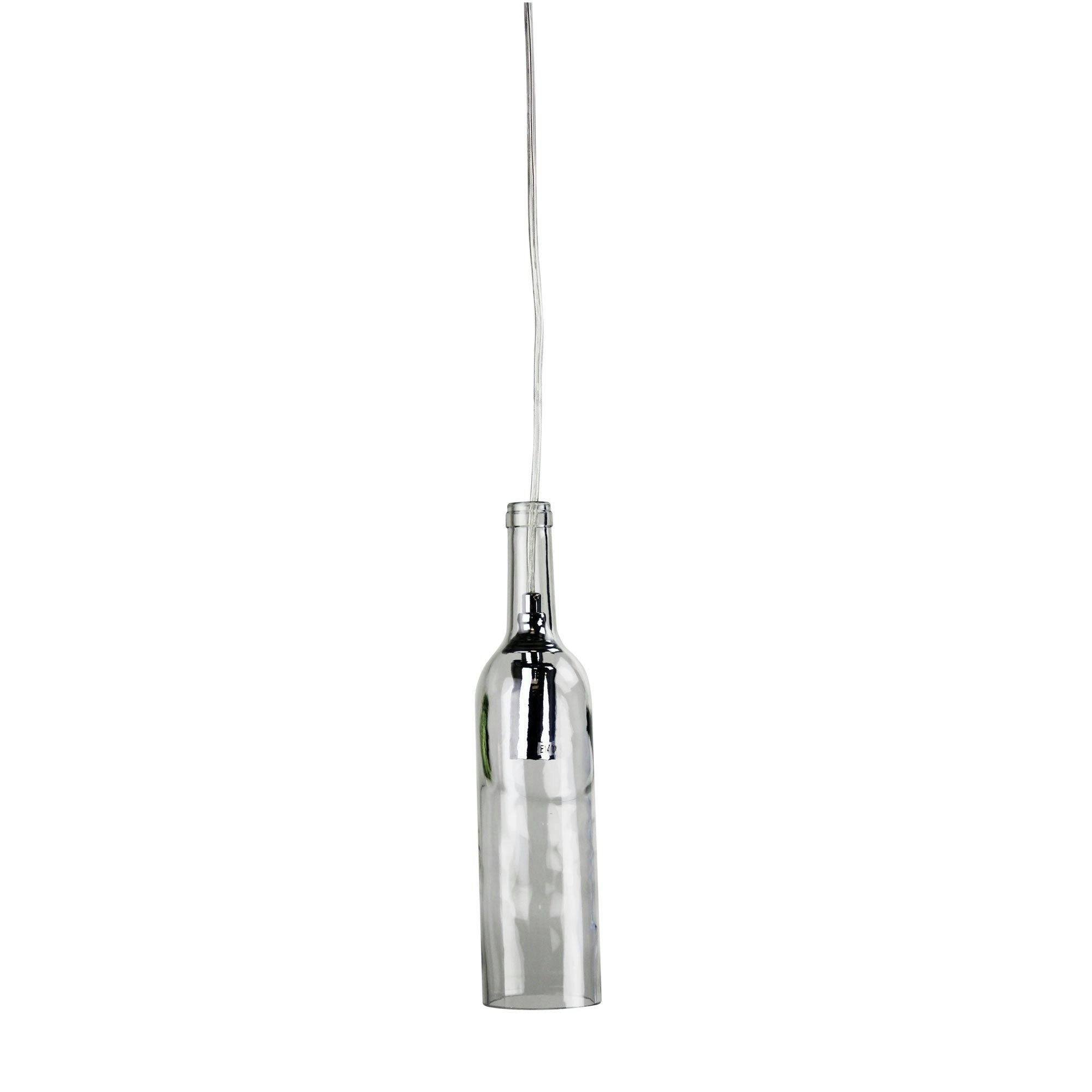 VIN Wine Bottle Clear Glass Pendant E14