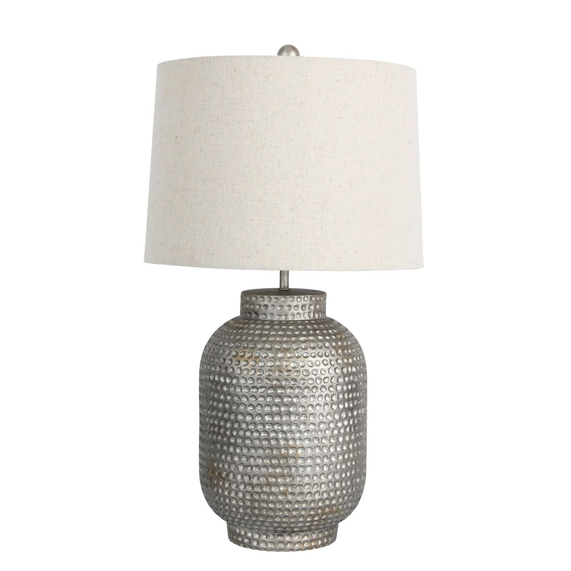 PALMA Rustic Beaten Silver Urn Table Lamp