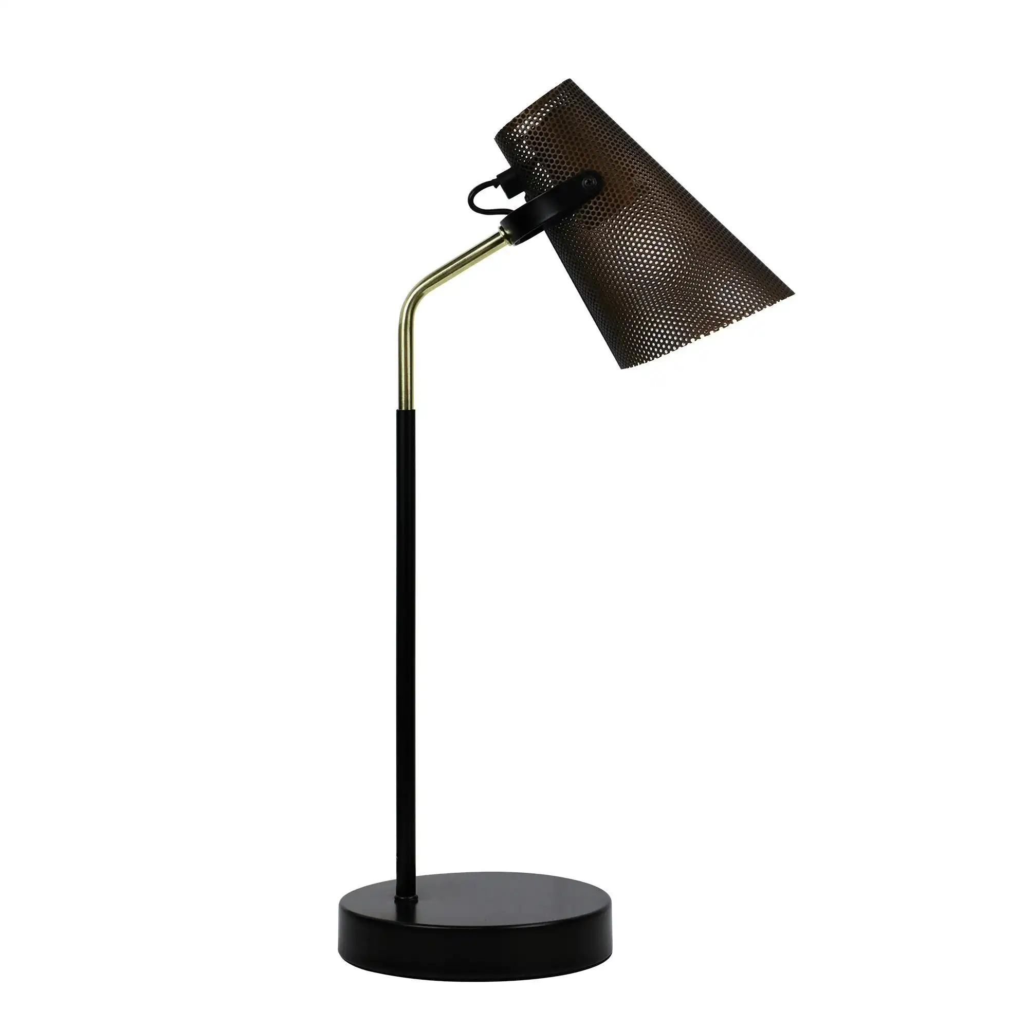 Perfo Desk Lamp Black & Brass Desk Lamp