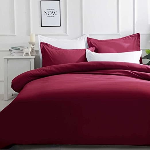 Luxton Pure Soft Quilt Cover Set - Burgundy Colour