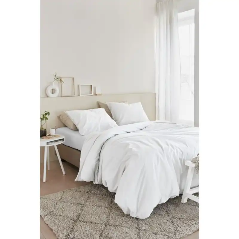 Bedding House Organic Cotton Basic White Cotton Quilt Cover Set