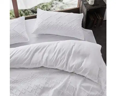 Gioia Casa Tufted ultra soft microfiber quilt cover set - WHITE