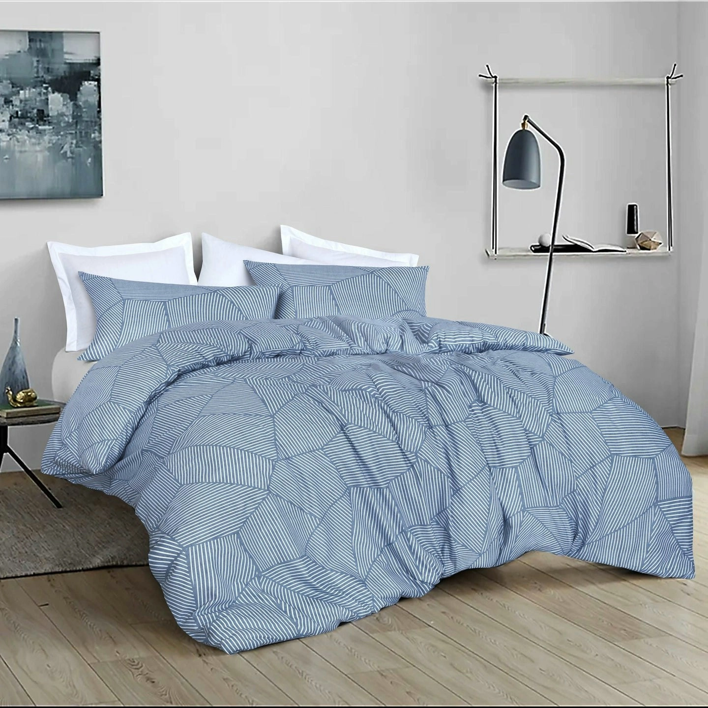 Amsons Pure Cotton Quilt Cover Set - Ariana Denim