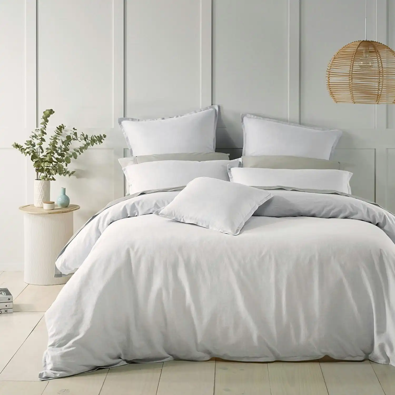 Bianca Bedding WELLINGTON QUILT COVER SET WHITE