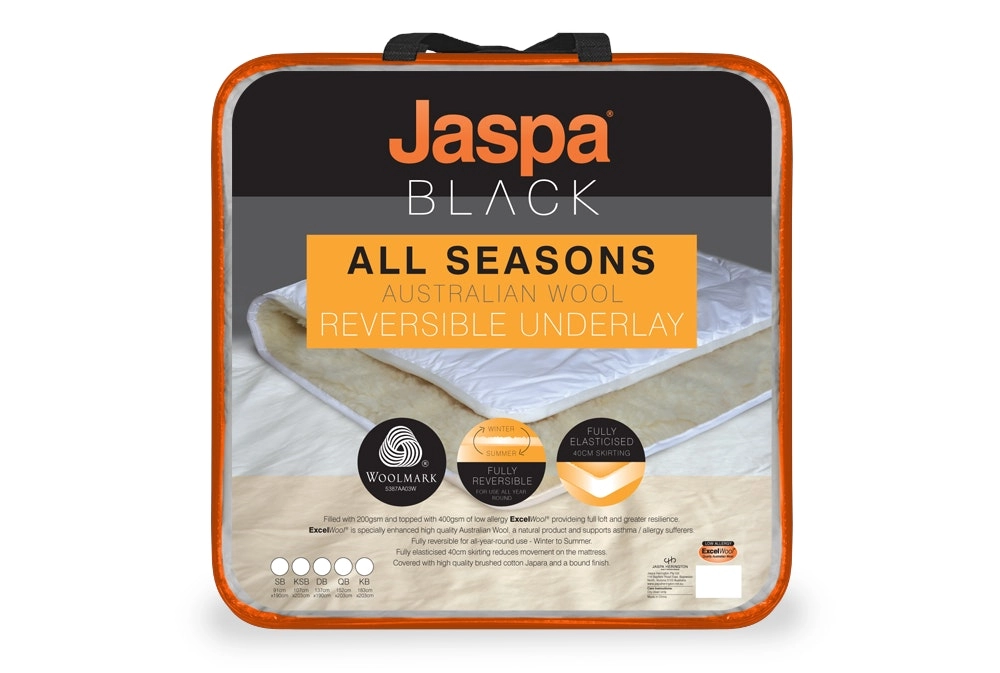 Jaspa Black All Seasons Reversible Wool Underlay