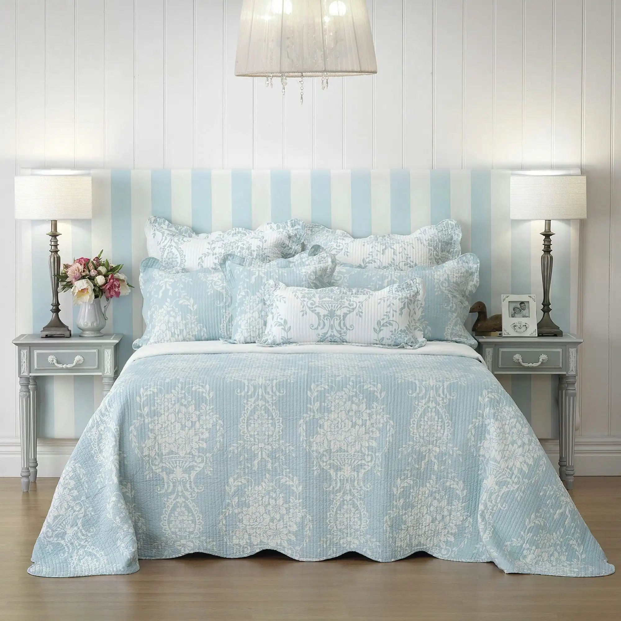 Bianca Bedding FLORENCE BEDSPREAD SET BLUE