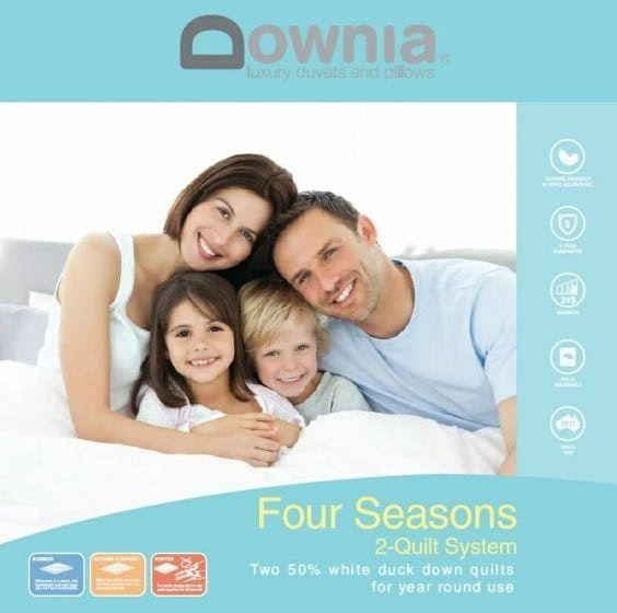 Downia Four Seasons White Duck Down - 2 Quilt System