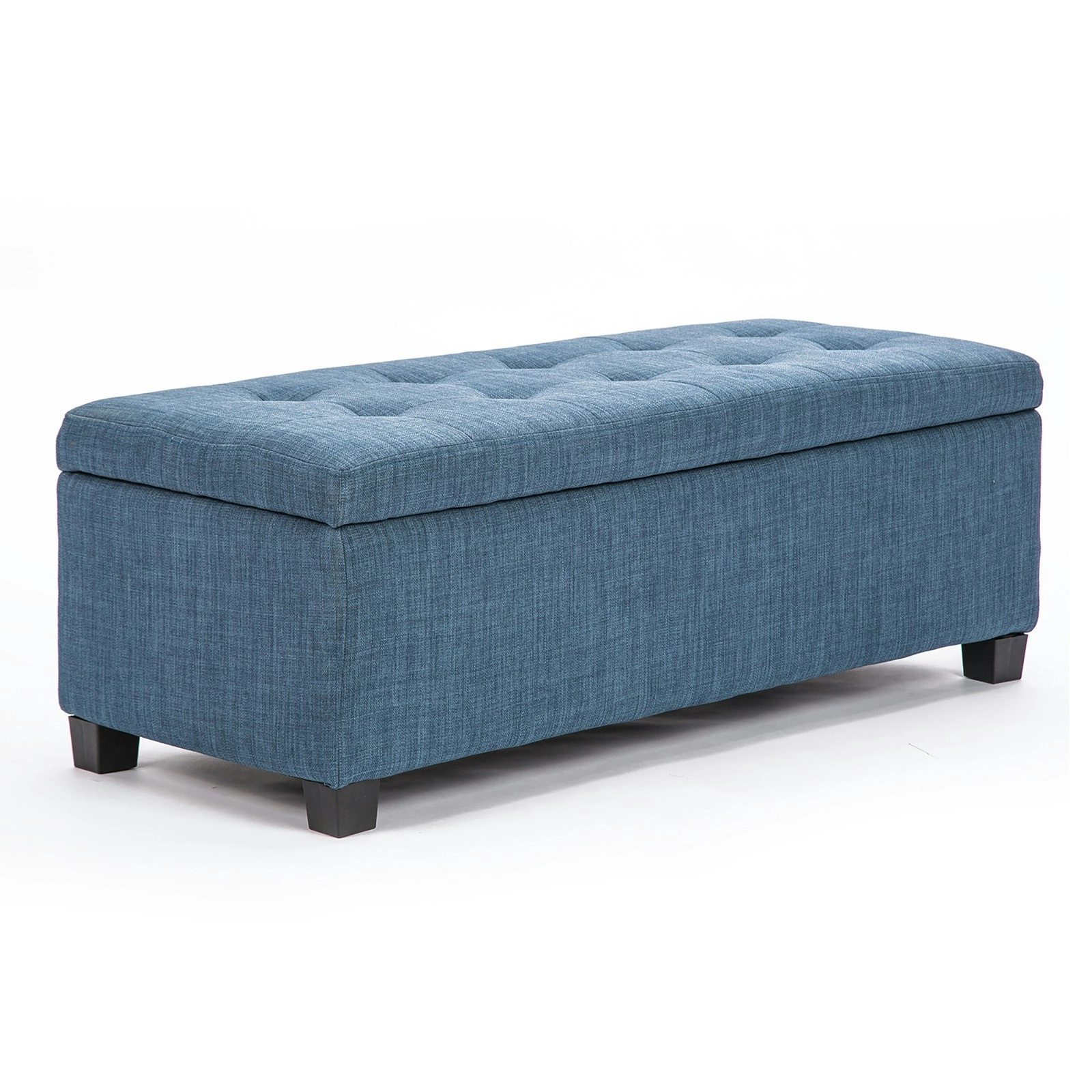 102cm Storage Ottoman Fabric - DARK BLUE