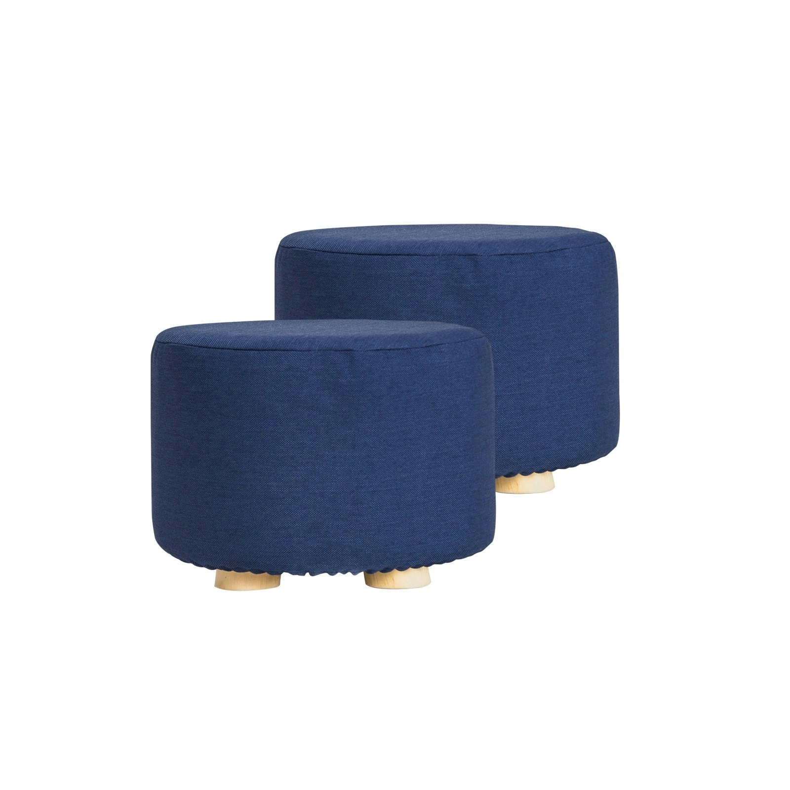 2X Round Foot Stool - DARK BLUE