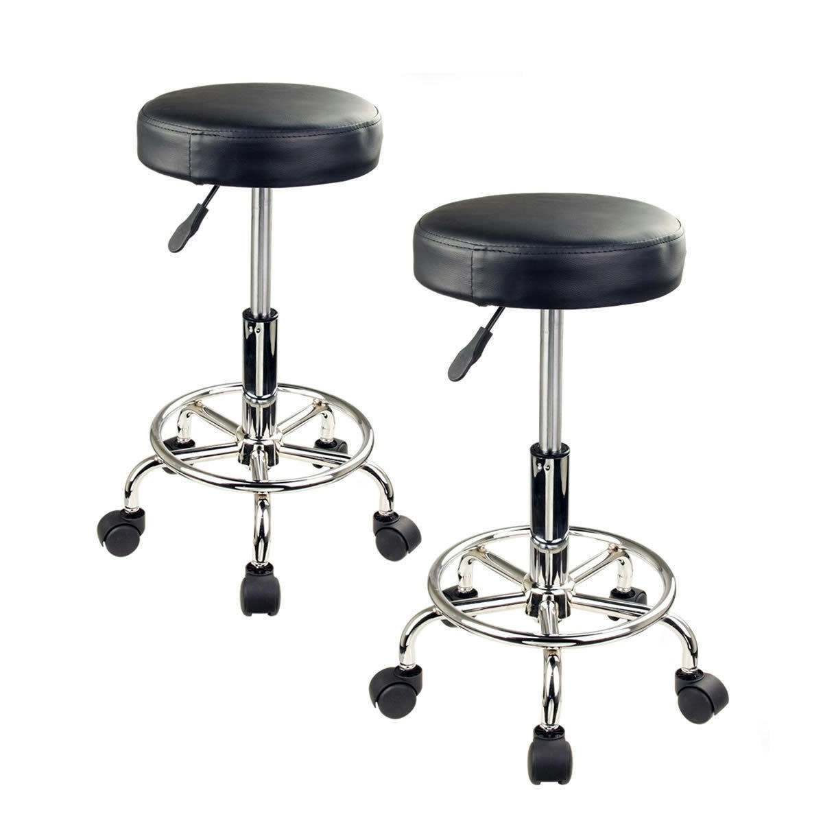 2X Round Salon Stool - BLACK