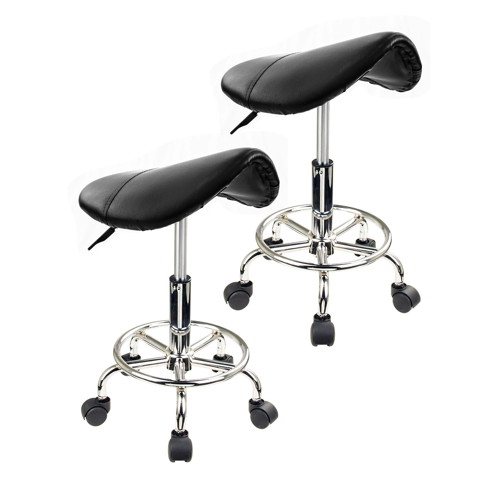 2X Saddle Salon Stool - BLACK