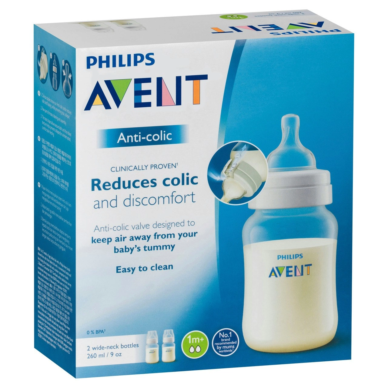 Philips Avent Anti-Colic Bottles 1m+ 2 x 260mL