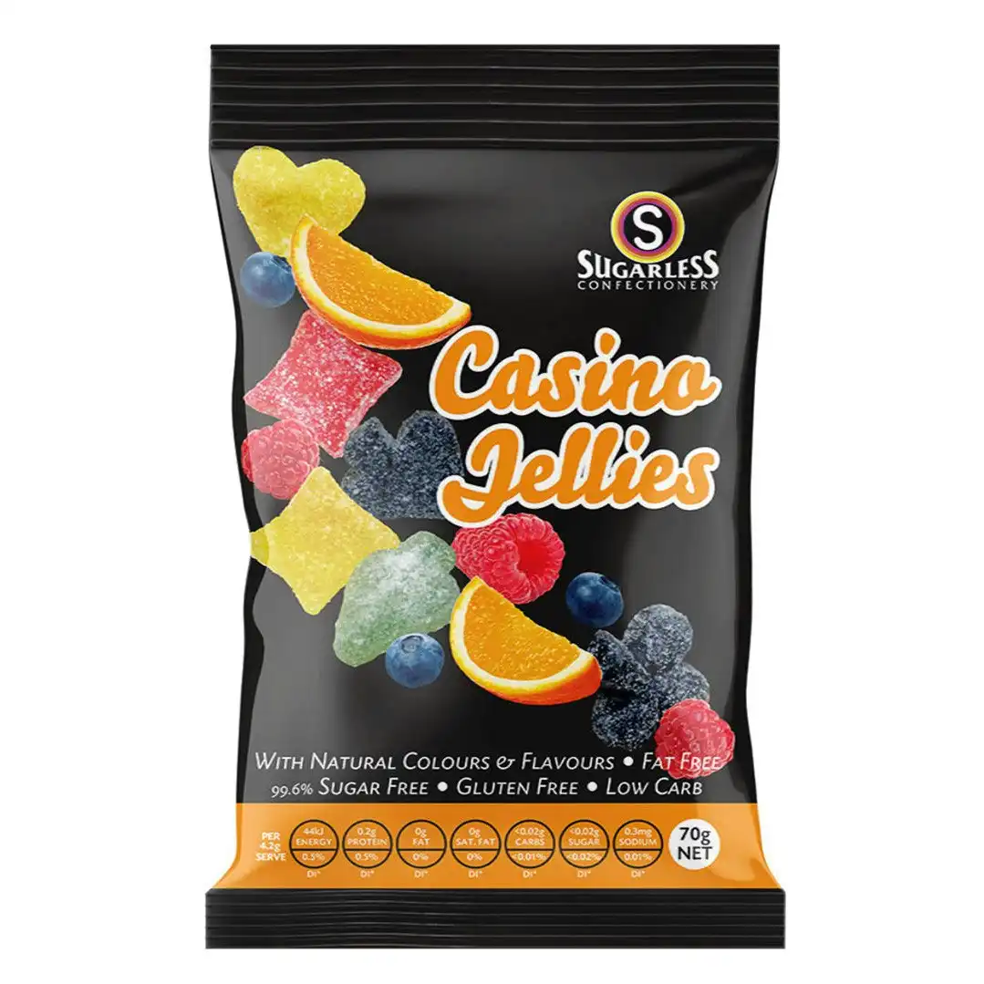 Sugarless Casino Jellies Assorted Flavours 70g
