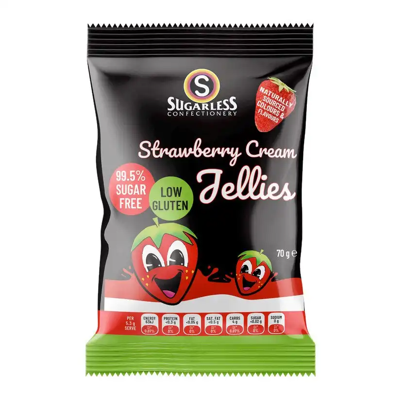 Sugarless Strawberries & Cream 70g