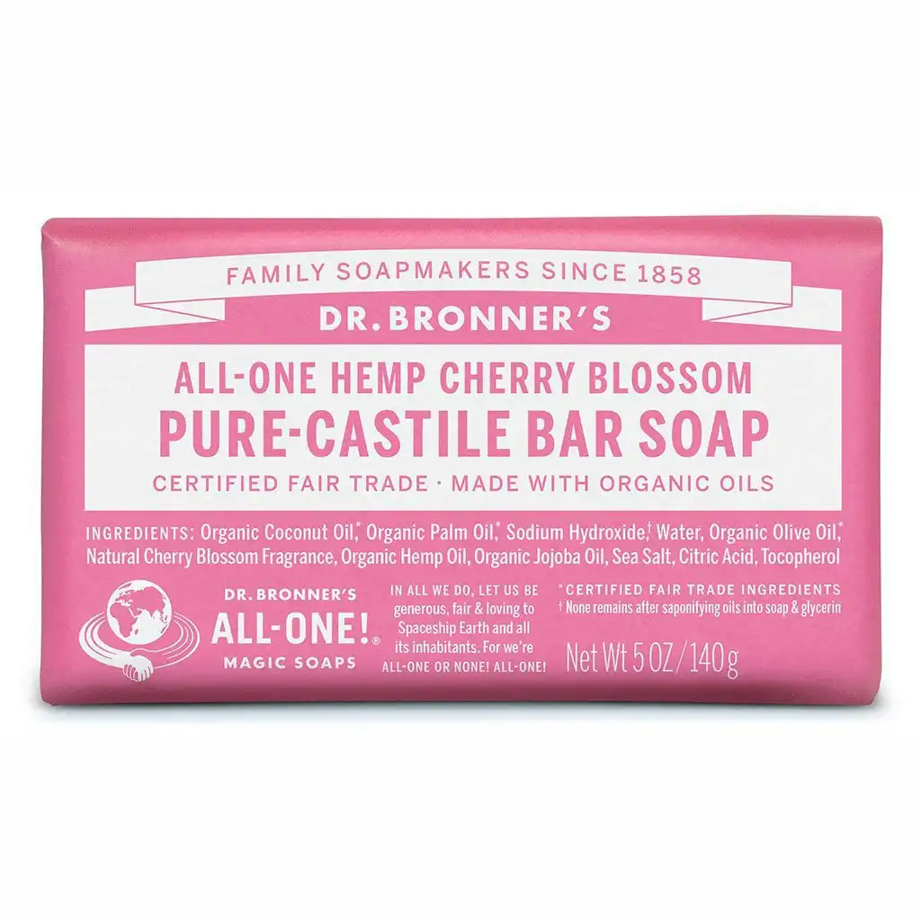 Dr. Bronner's Pure-Castile Cherry Blossom Bar Soap 140g