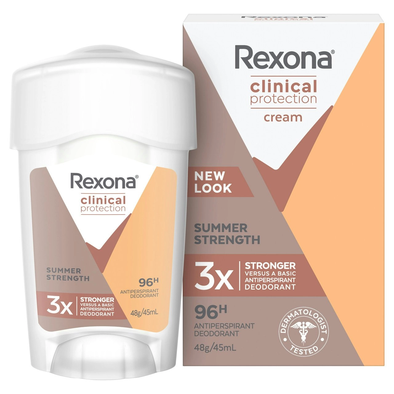 Rexona Women Clinical Protection Antiperspirant deodorant cream Summer Strength for 3x stronger protection* 45 mL