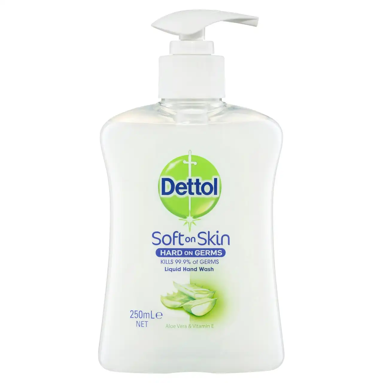 Dettol Antibacterial Liquid Hand Wash Pump Aloe Vera and Vitamin E 250mL