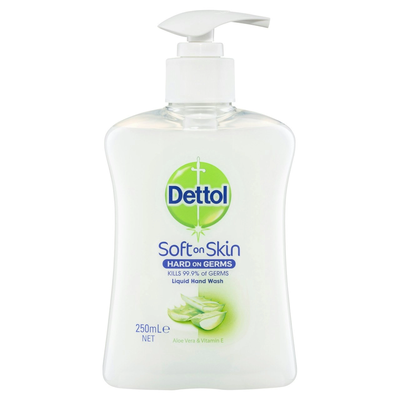 Dettol Antibacterial Liquid Hand Wash Pump Aloe Vera and Vitamin E 250mL