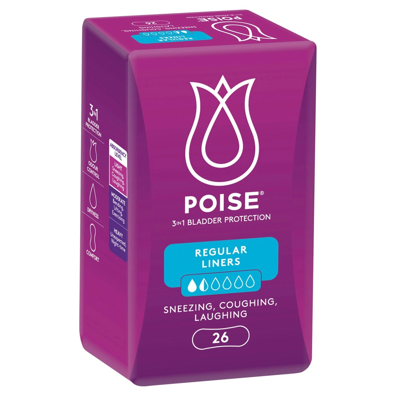 Poise Liners For Bladder Leaks Regular 26 Pack