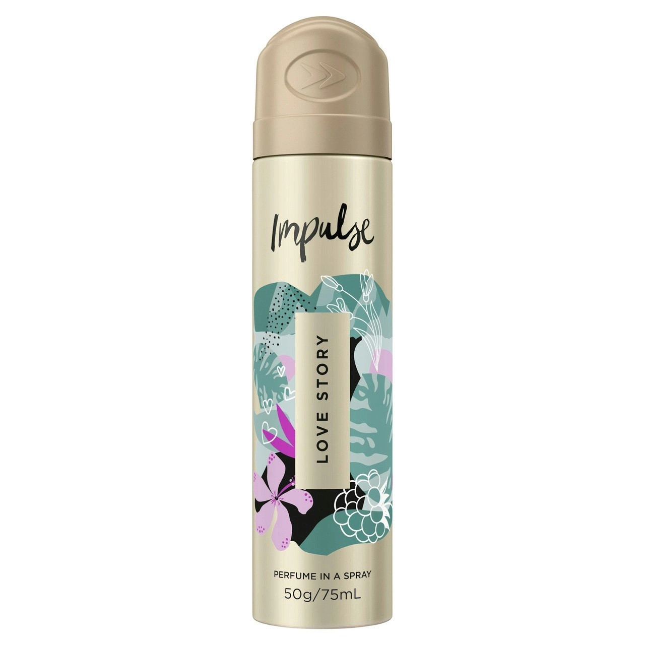 Impulse Body Spray Aerosol Deodorant Love Story 75mL