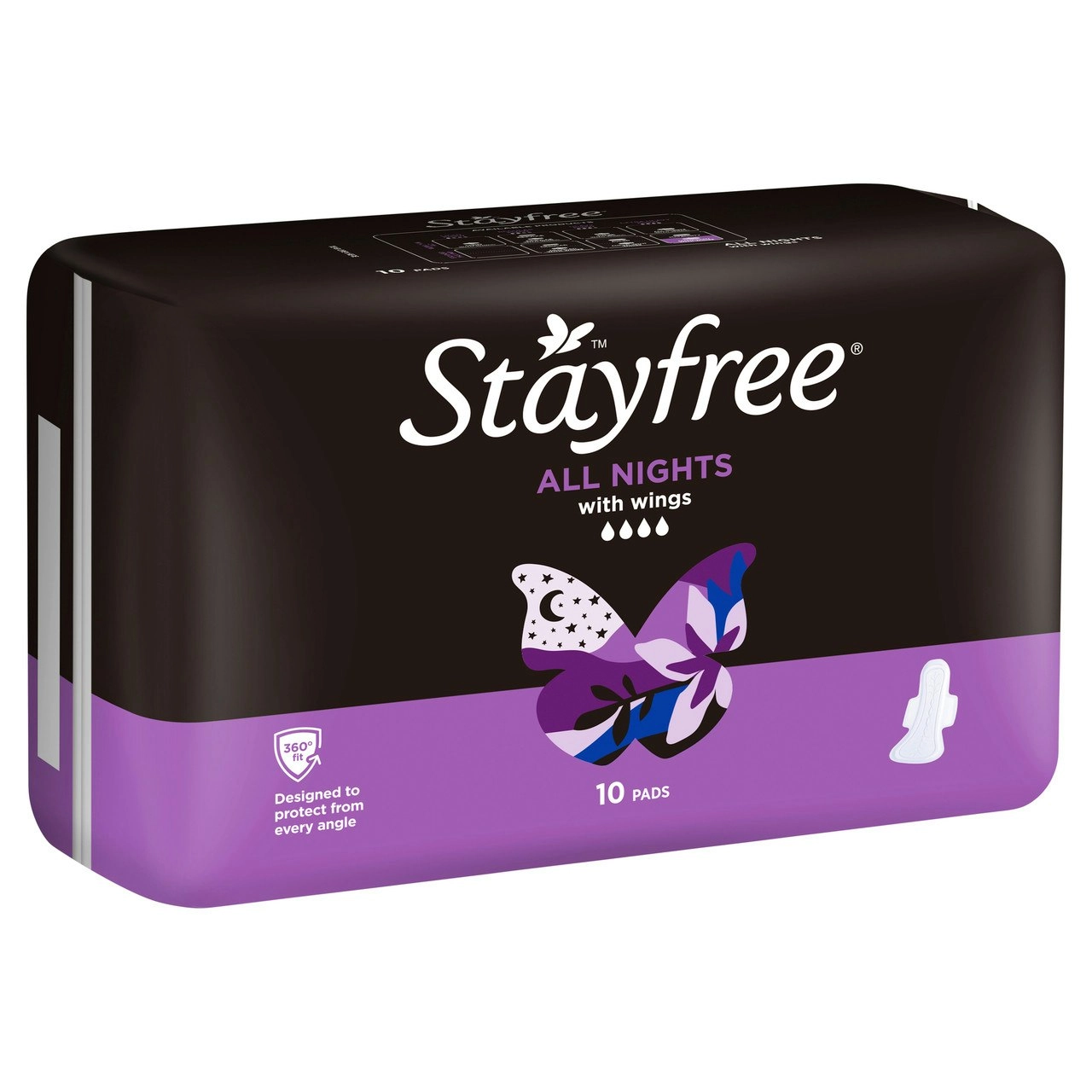 Stayfree All Nights Pads With Wings 10 Pack