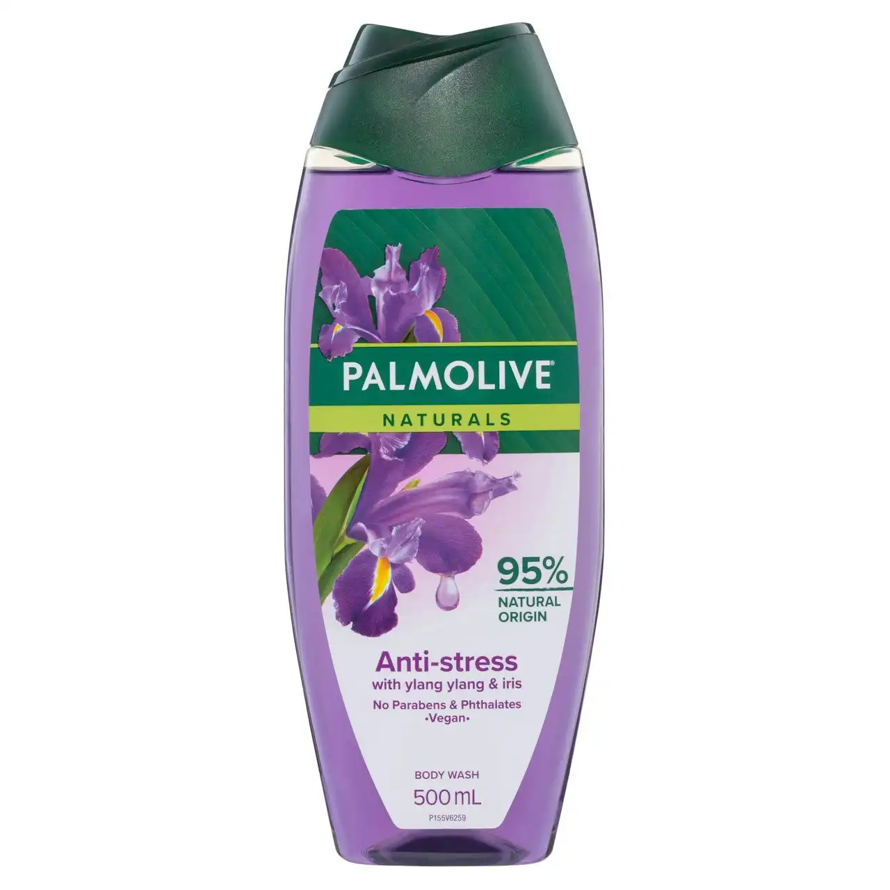 Palmolive Naturals Body Wash, 500mL, Anti-Stress with Ylang Ylang & Iris, No Parabens Phthalates or Alcohol