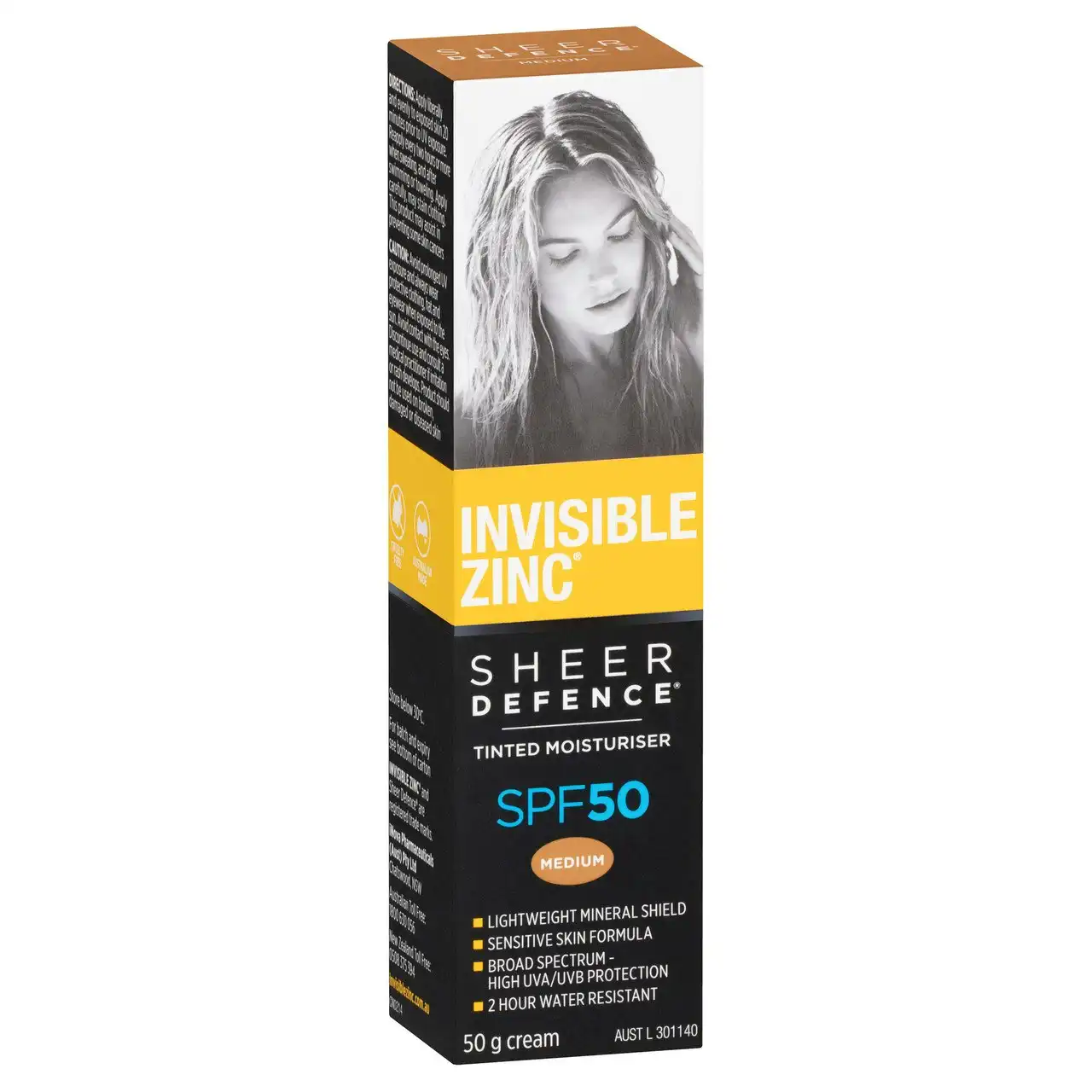 Invisible Zinc Sheer Defence Tinted Moisturiser SPF 50 Medium 50g