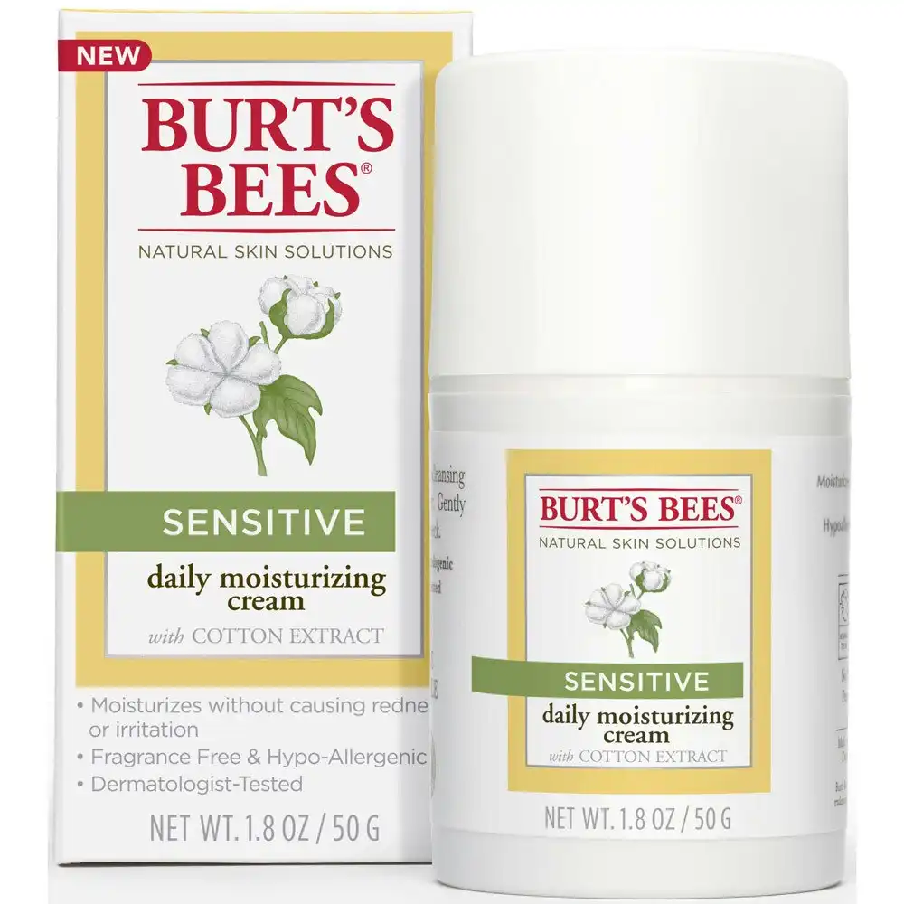 Burt's Bees Senstive Daily Moisturizing Cream With Cotton Extract 50g