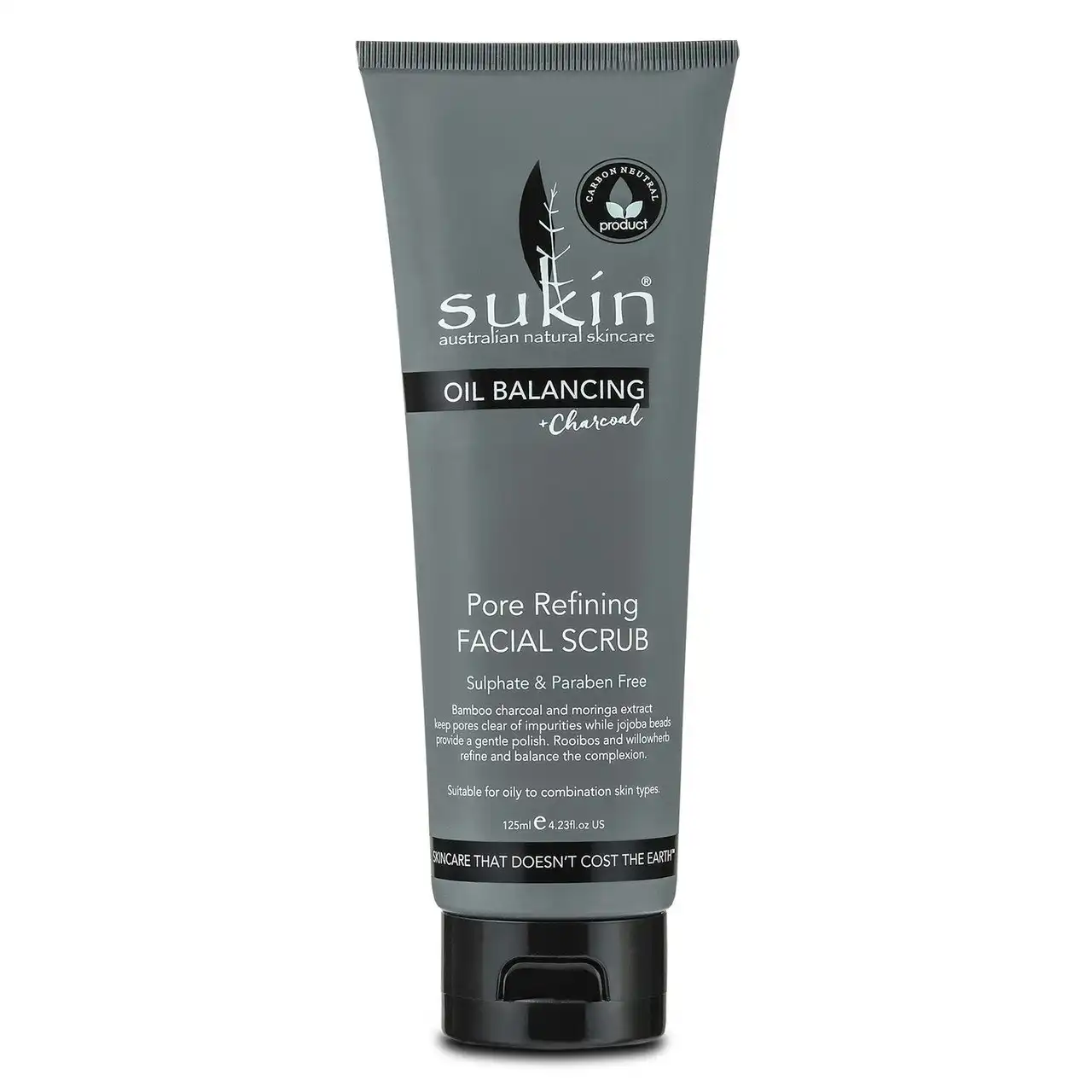 Sukin Oil Balancing + Charcoal Pore Refining Facial Scrub 125ml