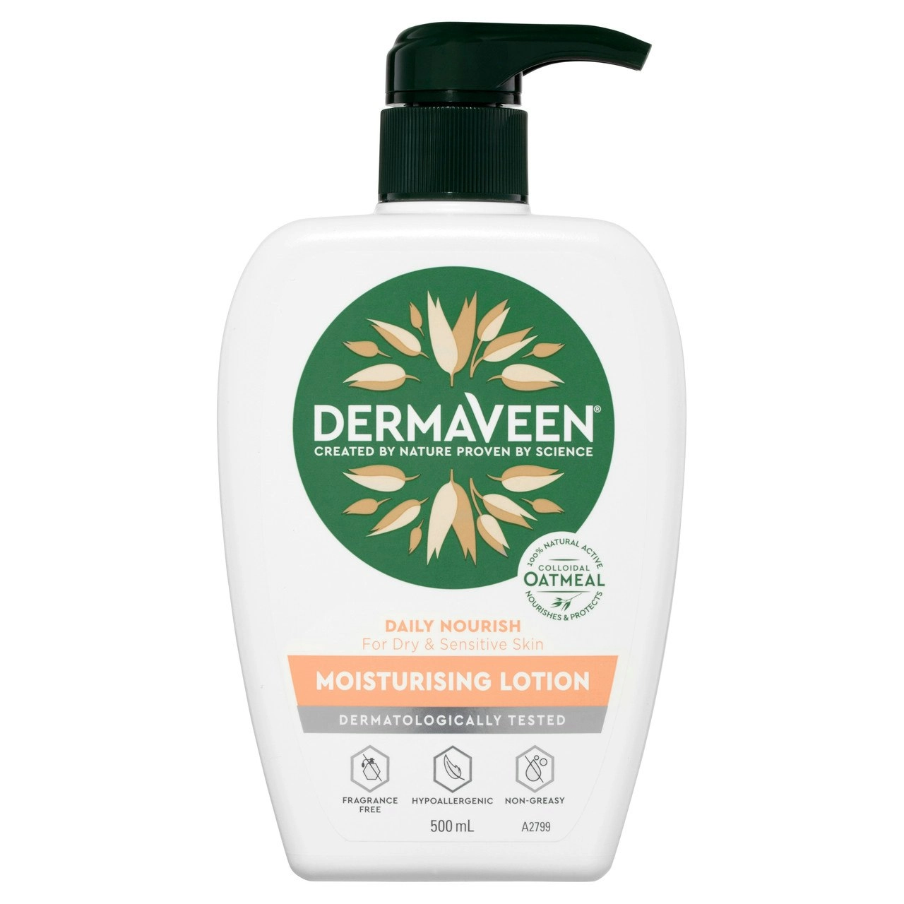 DermaVeen Daily Nourish Moisturising Lotion for Dry & Sensitive Skin 500mL