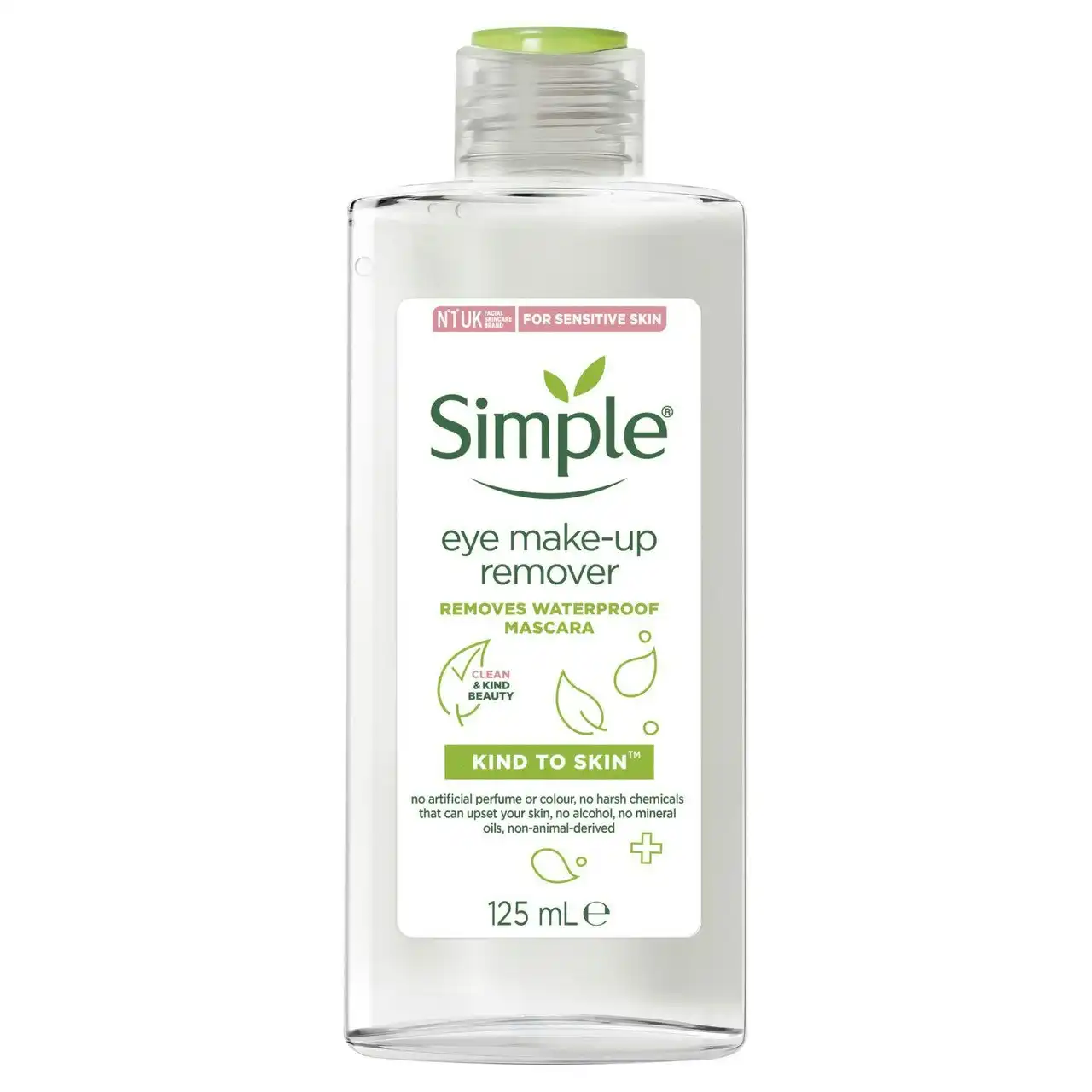 Simple  Eye Make-Up Remover  with Pro Vitamin B5 and Vitamin E removes waterproof mascara 125ml