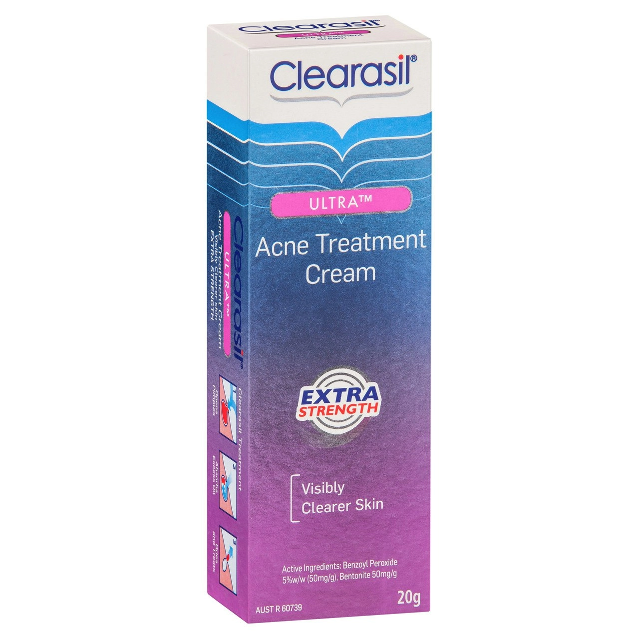 Clearasil Ultra Acne Treatment Extra Strength Face Cream Reduce Pimples 20g