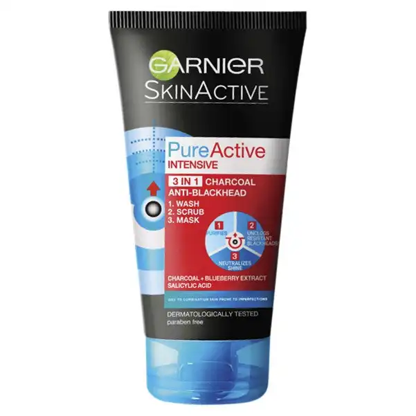Garnier Pure Active Intensive Charcoal 3-in-1 Wash