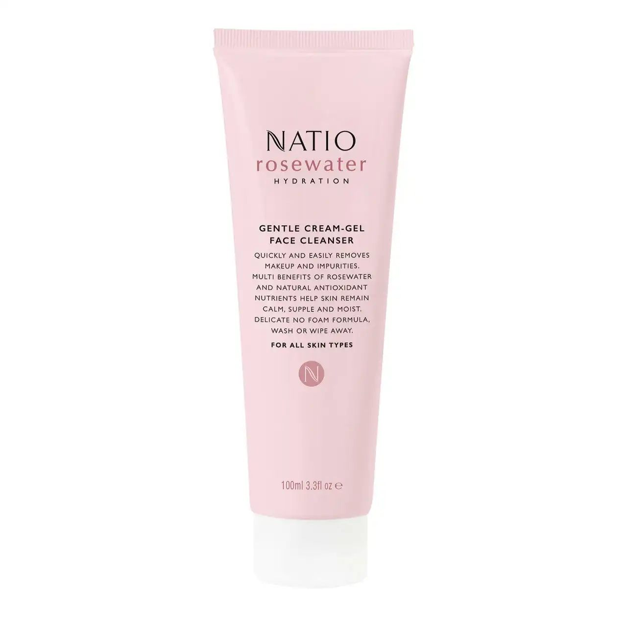 Natio Rosewater Gentle Cream Gel Face Cleanser 100ml