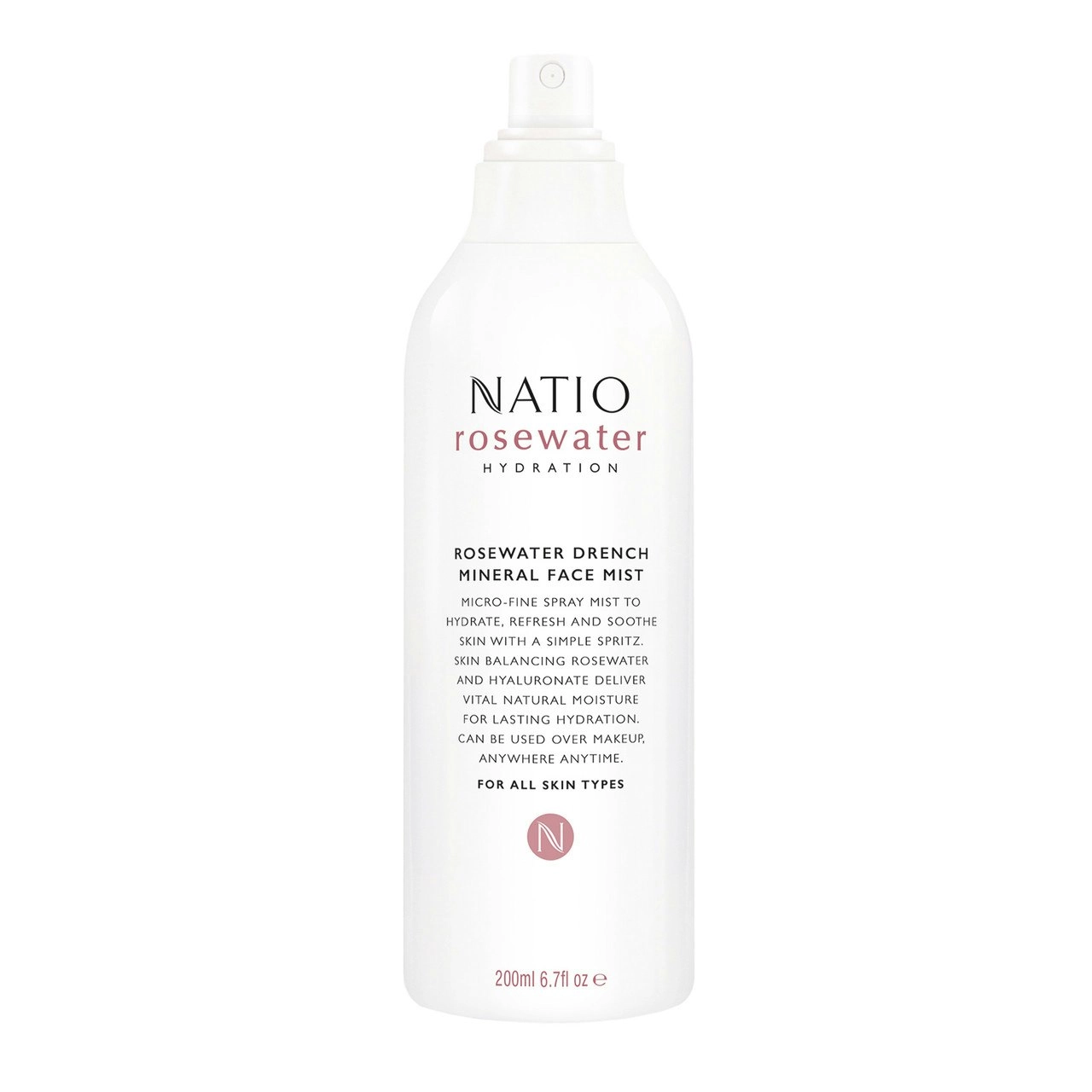 Natio Rosewater Drench Mineral Face Mist 200ml