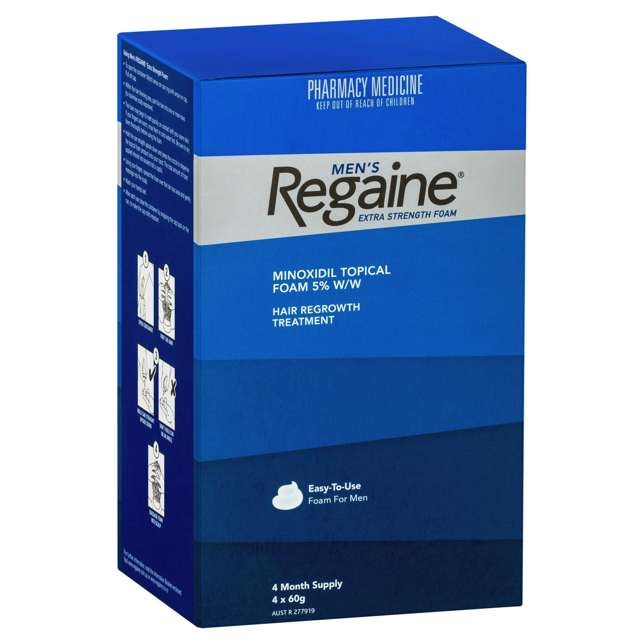 Regaine Men's Extra Strength Minoxidil Foam Hair Regrowth Treatment 4 x 60g