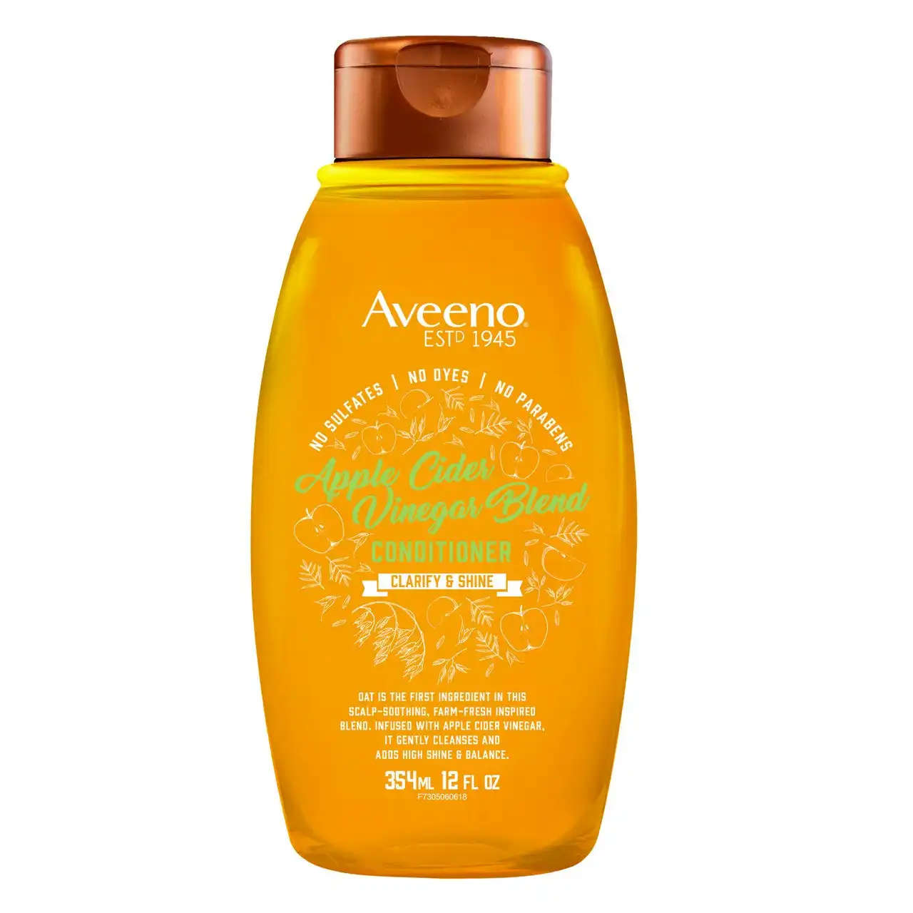 Aveeno Clarify & Shine Apple Cider Vinegar Blend Conditioner For Scalp Soothing & Gentle Cleansing 354mL