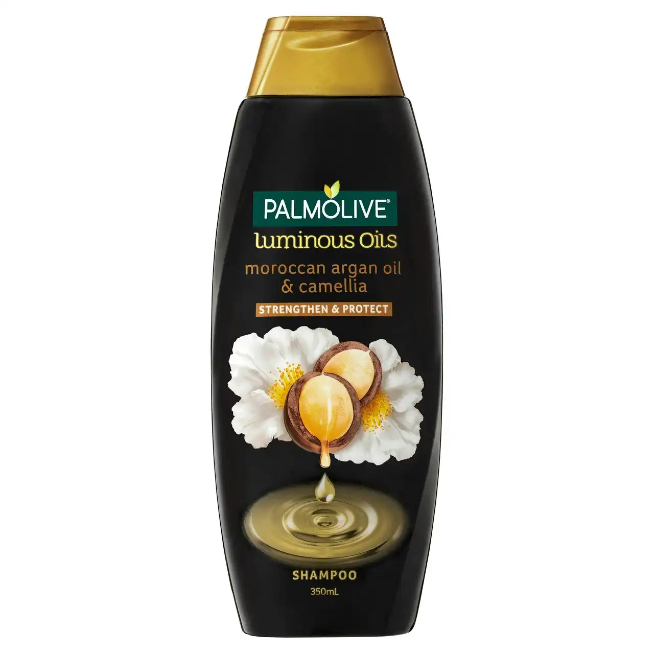 Palmolive Luminous Oils Hair Shampoo, Northern Rivers Macadamia, Argan Oil & Camellia, 350mL, Strengthen and Protect
