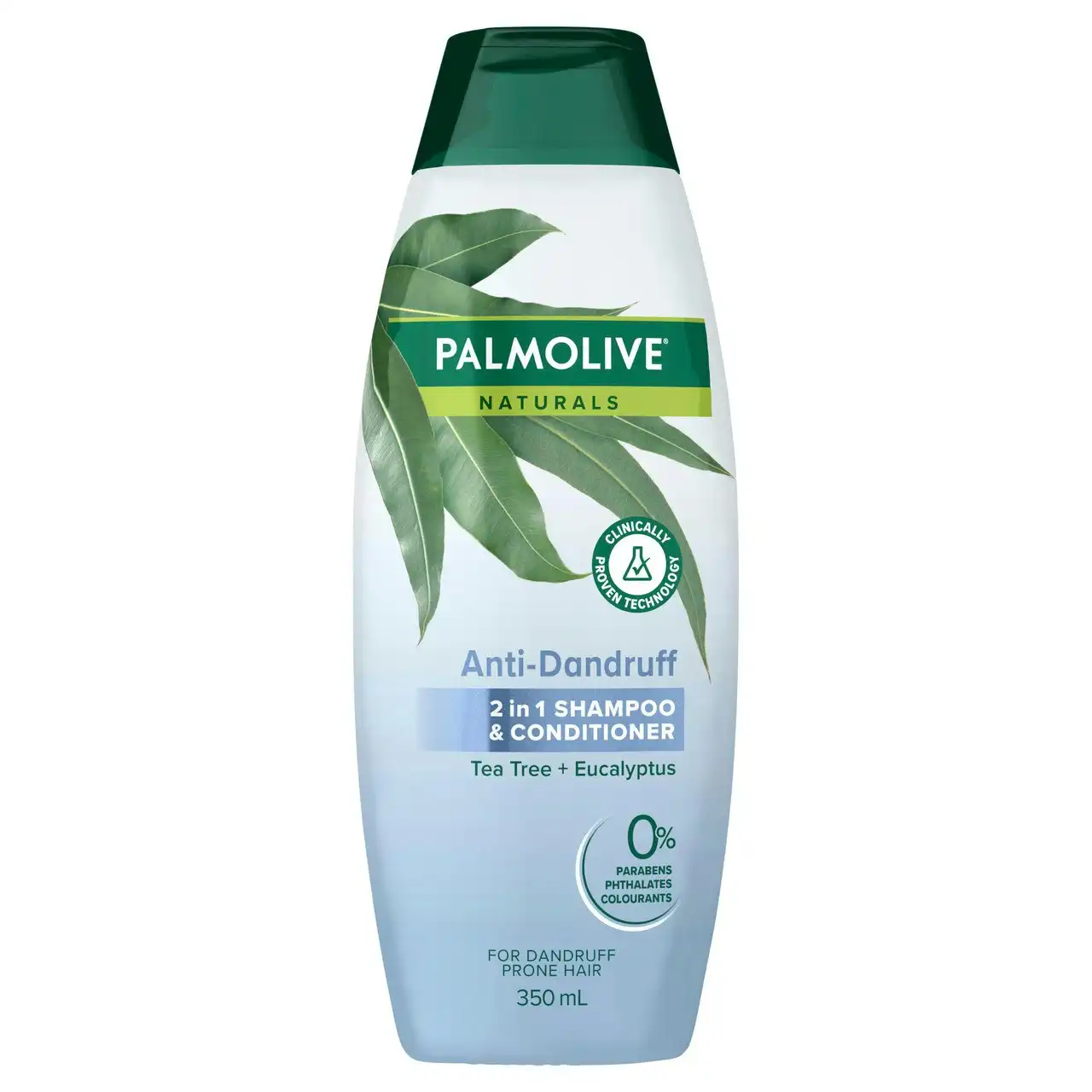 Palmolive Naturals Anti Dandruff 2 in 1 Hair Shampoo and Conditioner, 350mL, Tea Tree & Eucalyptus for Dandruff Prone Hair
