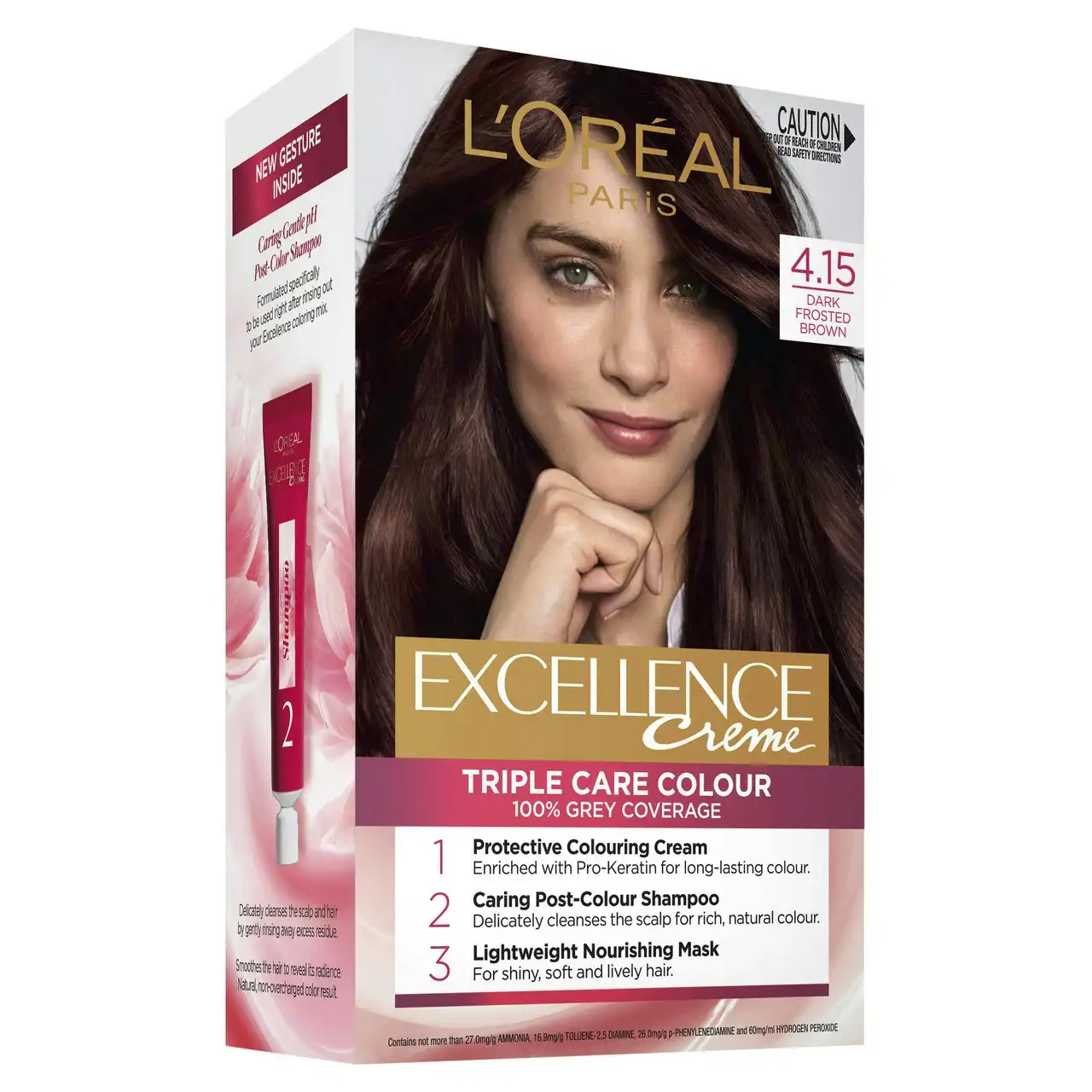 L'Oreal Paris Excellence Creme Permanent Hair Colour - 4.15 Dark Frosted Brown