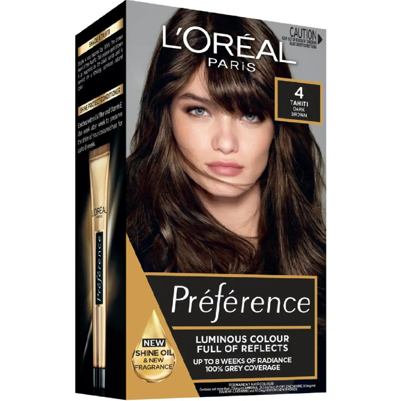 L'Or al Paris Pr f rence Permanent Hair Colour - 4 Tahiti (Dark Brown)