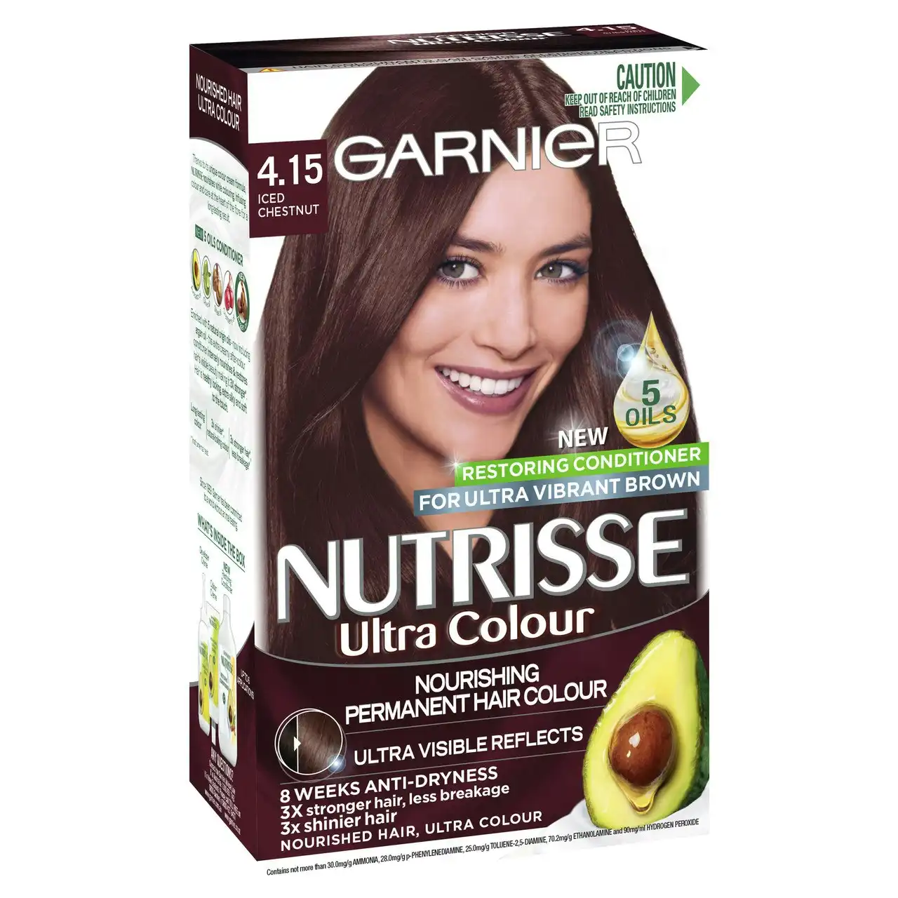 Garnier NutrisseUltra Colour Permanent Hair Colour - 4.15 Iced Chestnut