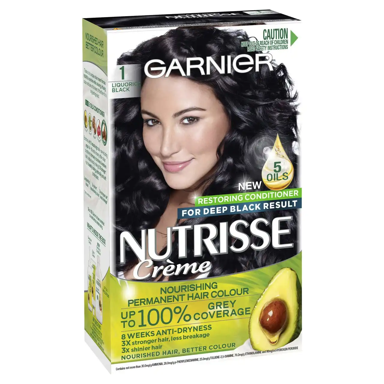 Garnier Nutrisse Permanent Hair Colour - 1 Liquorice Black