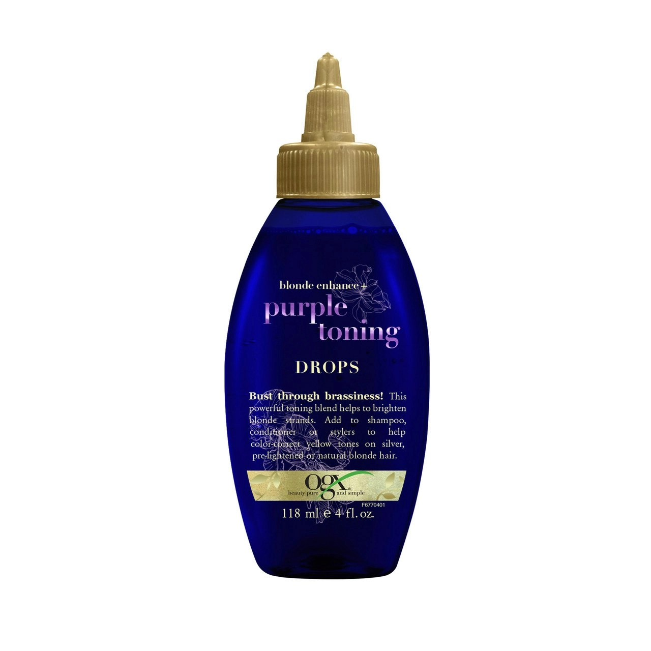 OGX Blonde Enhance + Purple Toning Drops For Blonde Coloured Hair 118mL