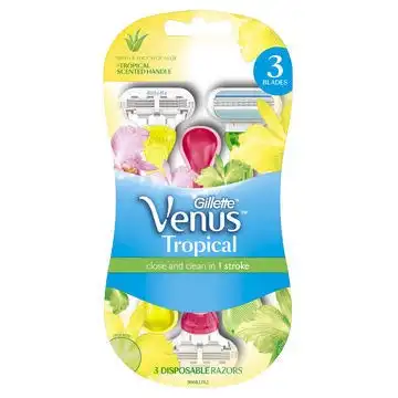 Gillette Venus Tropical Women's Disposable Razor, 3 Count