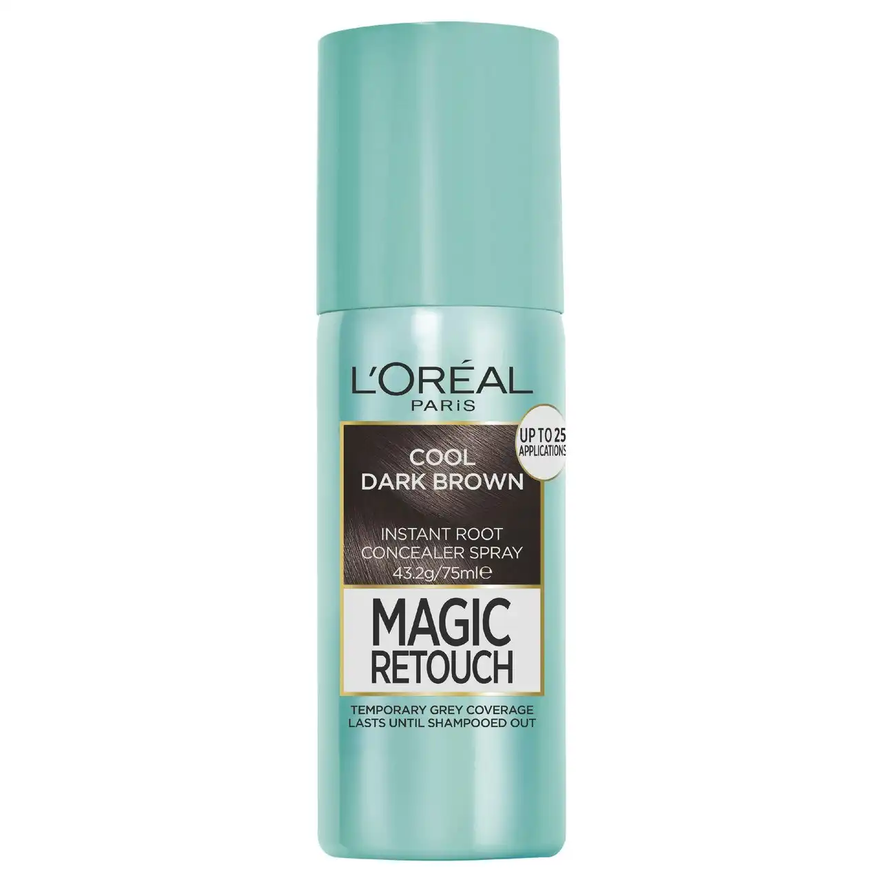 L'Oreal Paris Magic Retouch Temporary Root Concealer Spray - Cool Dark Brown (Instant Grey Hair Coverage)