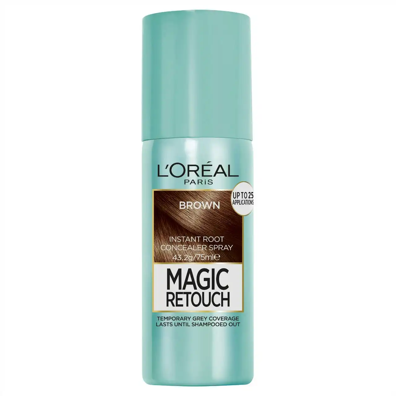 L'Oreal Paris Magic Retouch Temporary Root Concealer Spray - Brown (Instant Grey Hair Coverage)