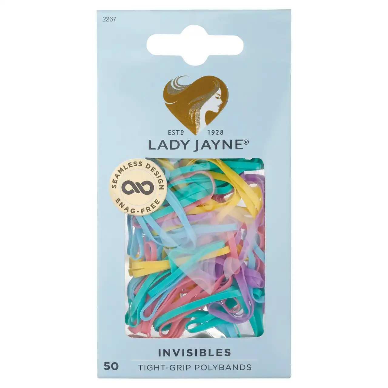 Lady Jayne Pastel Snagless Elastomer Elastics - Pk 50